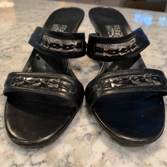 𝅺salvatore Ferragamo Leather Sandals Size 9 - Picture 4 of 6